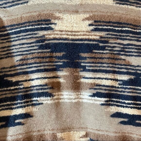 Lucky brand Aztec Open Cardigan, beige navy cream SMALL - Picture 2 of 7
